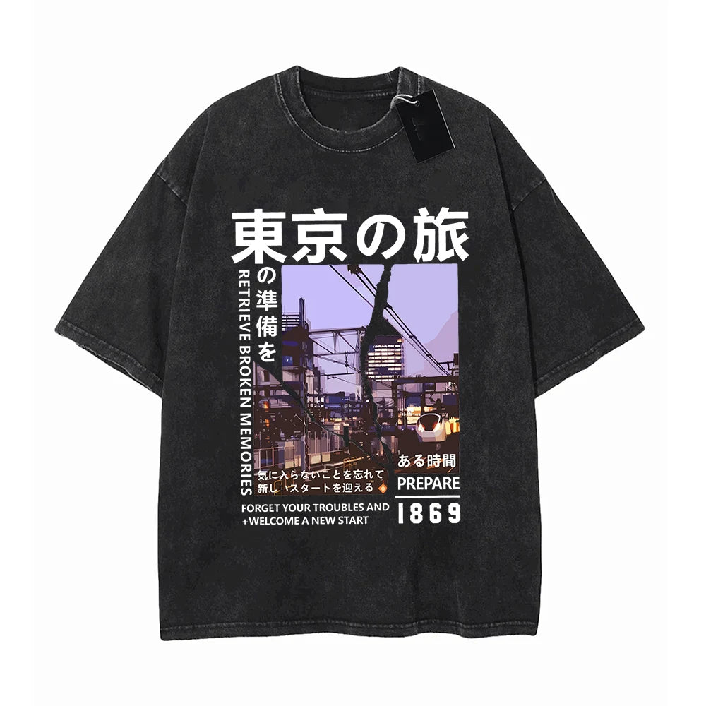Men's T-shirts 100% cotton casual T-shirts Men's summer retro fashion tops High quality T-shirts