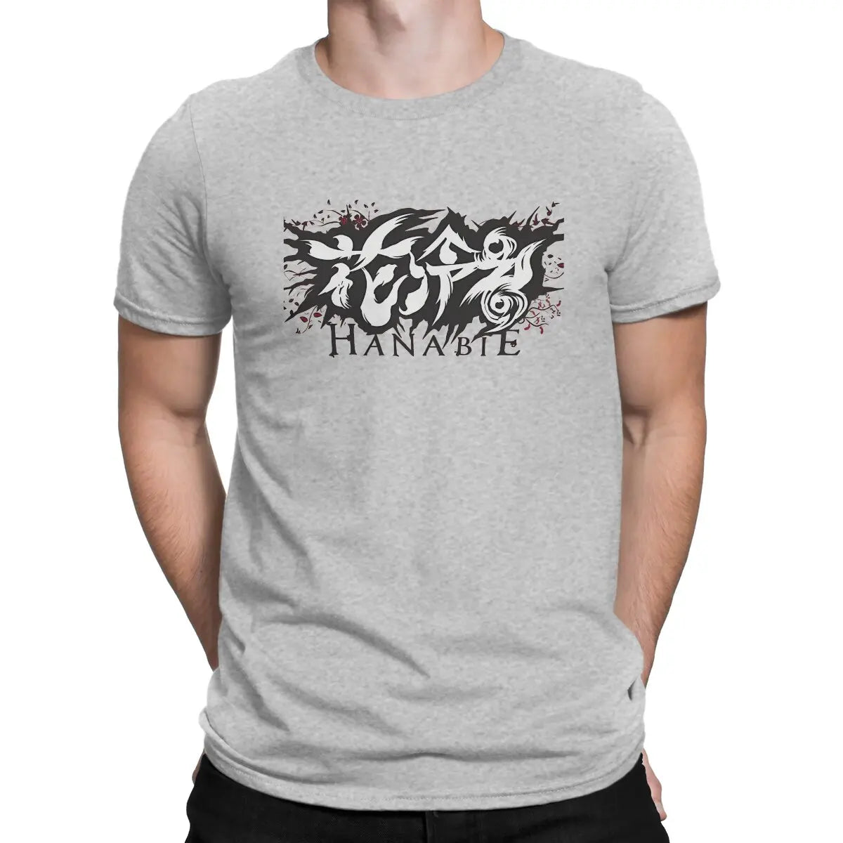 Men's T-Shirt Logo Novelty 100% Cotton Tees Short Sleeve Hanabie T Shirts Crew Neck Clothing Gift Idea