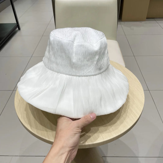 Hat for Women D Series Fisherman Hat New Fashionable  Pleated Design Big Bow Neat Shape Exquisite Design Super Attractive Top