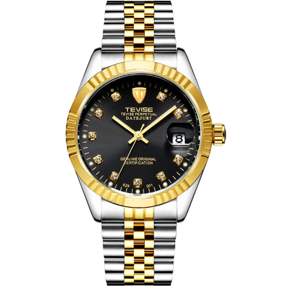 TEVISE  Automatic Mechanical Watch for Men for Women Date Stainless Steel Fashion Business Casual Watch Waterproof