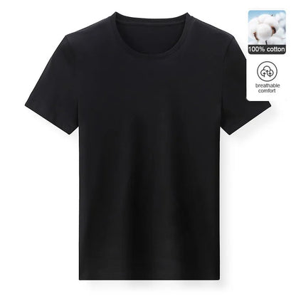 Man t Shirts 100 % Cotton High Quality New Summer Brand Tops Classic Plain Round Neck Short Sleeve Casual Fashion Men Clothes