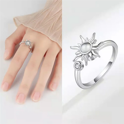 Rotatable Adjustable Rings for Women Men Relax Ring Aesthetic Jewelry Gift Fashion Ring A 2PCS