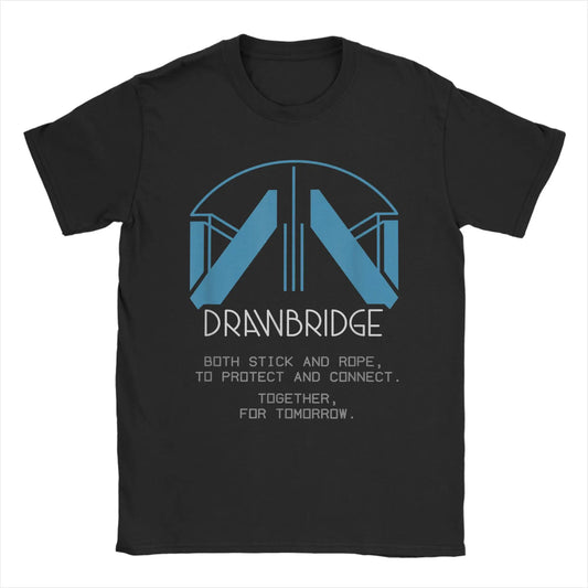 Men T-Shirts Drawbridge Logo Death Stranding 2 Casual Cotton Tee Short Sleeve Gaming T Shirts Crew Neck merch Birthday Present