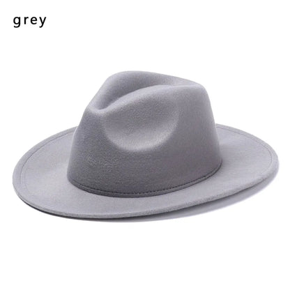 Vintage Wide Brim Cowboy Hat Women Men Dress Dance Party Stage Performance Jazz Cap Panama Fedora Hat