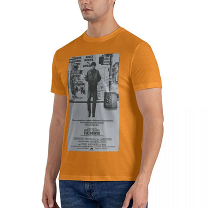 Men's T-Shirts Taxi Driver Poster Humorous Pure Cotton Tees Short Sleeve Robert De Niro T Shirts Crew Neck Tops Original