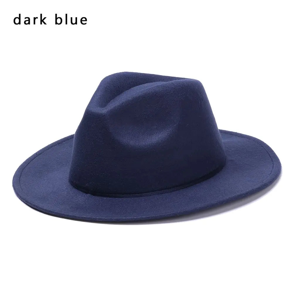 Vintage Wide Brim Cowboy Hat Women Men Dress Dance Party Stage Performance Jazz Cap Panama Fedora Hat