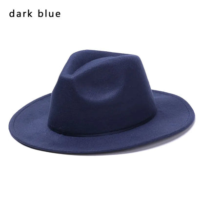 Vintage Wide Brim Cowboy Hat Women Men Dress Dance Party Stage Performance Jazz Cap Panama Fedora Hat
