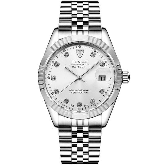 TEVISE  Automatic Mechanical Watch for Men for Women Date Stainless Steel Fashion Business Casual Watch Waterproof