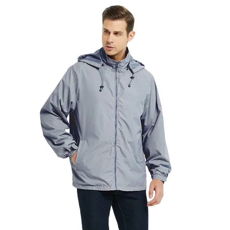 Outdoor Jacket Thin Jacket Hooded Windproof Waterproof European and American Men's Jacket