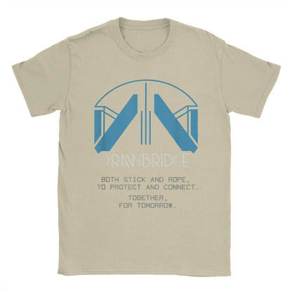 Men T-Shirts Drawbridge Logo Death Stranding 2 Casual Cotton Tee Short Sleeve Gaming T Shirts Crew Neck merch Birthday Present