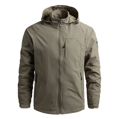 Men Outdoor Hiking Jackets Waterproof Hooded Windbreaker Coat Men 2023 Autumn New Casual Jacket Retro Sports Jackets Men