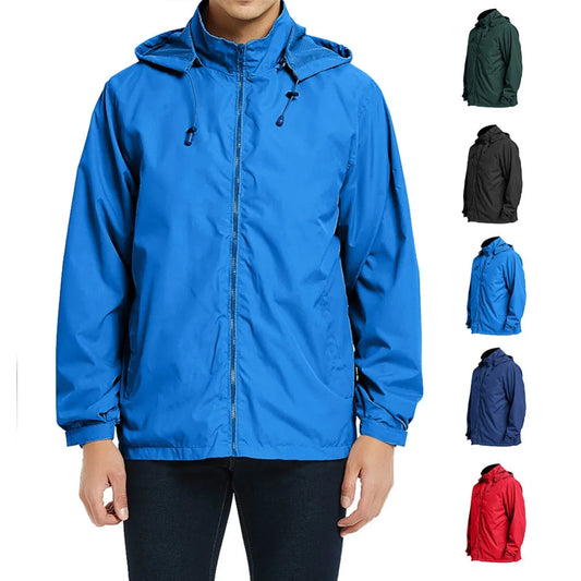 Outdoor Jacket Thin Jacket Hooded Windproof Waterproof European and American Men's Jacket