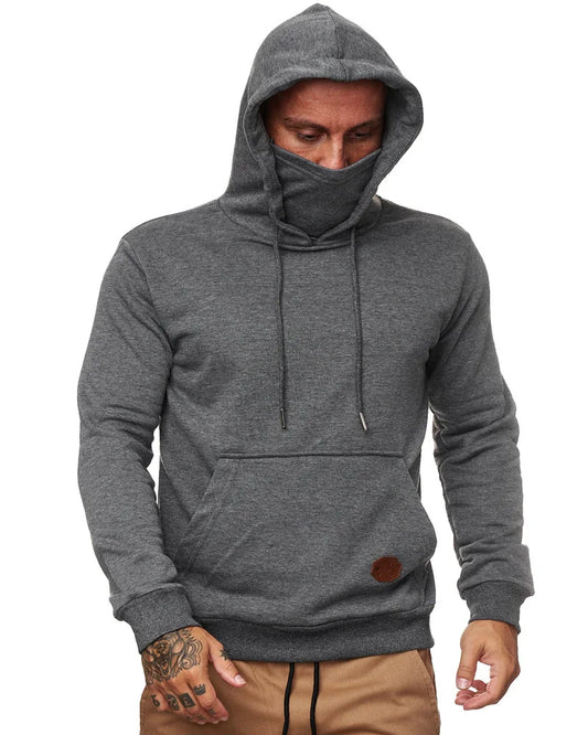 Hoodies Sweatshirts Men's Slim Hooded Sweatshirt with Mask Large Pocket Long Sleeve Pullover Men Tops Cosplay Clothing
