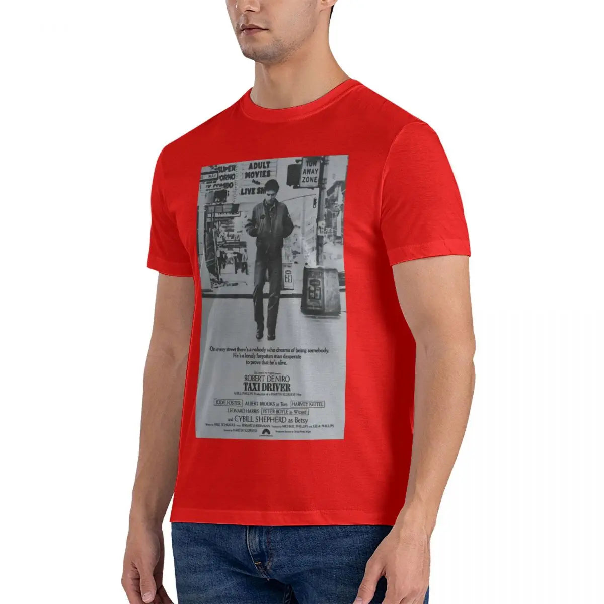 Men's T-Shirts Taxi Driver Poster Humorous Pure Cotton Tees Short Sleeve Robert De Niro T Shirts Crew Neck Tops Original