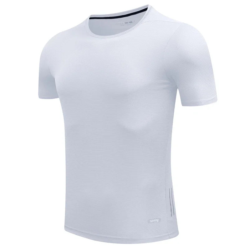 T Shirts For Man Homme Running Designer Quick Dry Short Sleeve Exercise Slim Sport Training Clothes Workout Bodybuilding Tee