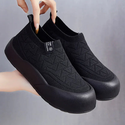 Women's Comfort Mother Shoes Soft PU Sole Breathable Lightweight Casual Walking Shoes Thick Cushion Non-Slip Fashion