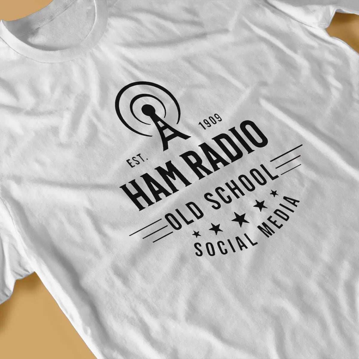 OLD School T-Shirts for Men Ham Radio Operator Funny 100% Cotton Tees O Neck Short Sleeve T Shirts Graphic Tops