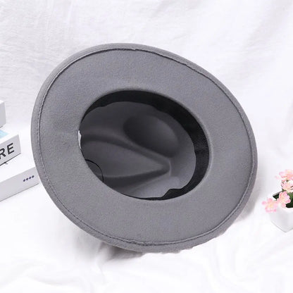 Vintage Wide Brim Cowboy Hat Women Men Dress Dance Party Stage Performance Jazz Cap Panama Fedora Hat