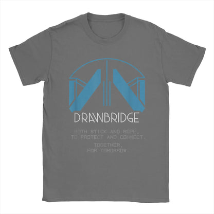 Men T-Shirts Drawbridge Logo Death Stranding 2 Casual Cotton Tee Short Sleeve Gaming T Shirts Crew Neck merch Birthday Present