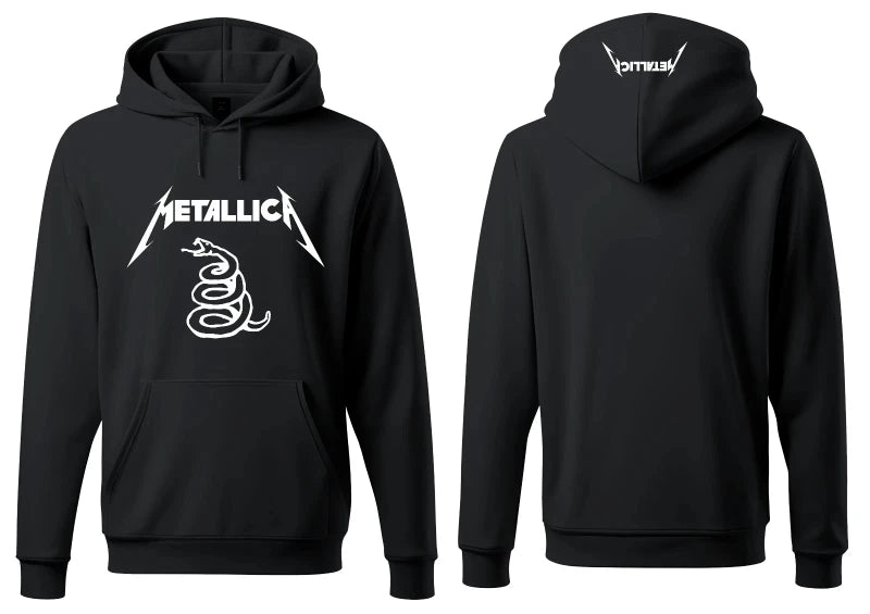 HOODIE CON CAPPUCCIO HEAVY METAL ROCK BAND MUSIC Autumn Winter Casual Thick Cotton Men's Top Solid Color Hoodies Sweatshirt