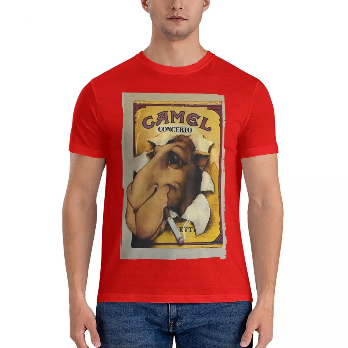 Men's T-Shirts Cigarettes New Humor Cotton Tee Shirt Short Sleeve Camel T Shirts Crewneck Tops Birthday Present