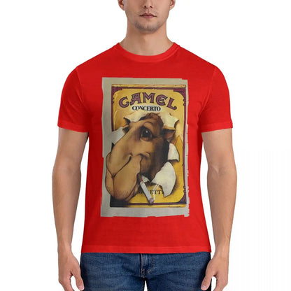 Men's T-Shirts Cigarettes New Humor Cotton Tee Shirt Short Sleeve Camel T Shirts Crewneck Tops Birthday Present