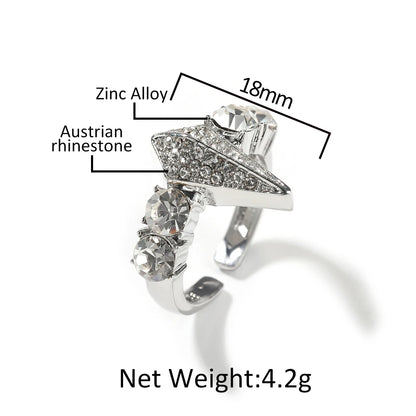 Hip Hop Iced Out Resizable Ring Full Rhinestonesbling Luxury New In Black Purple Rings Adjustable Size Jewelry For Women Men