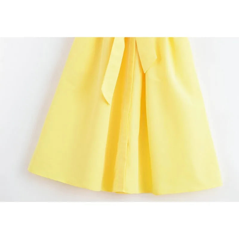 Women's waist belt shirt dress autumn lapel women's dress button up long skirt casual ruffled women's party dress