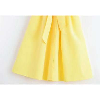 Women's waist belt shirt dress autumn lapel women's dress button up long skirt casual ruffled women's party dress