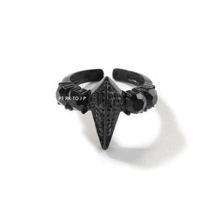 Hip Hop Iced Out Resizable Ring Full Rhinestonesbling Luxury New In Black Purple Rings Adjustable Size Jewelry For Women Men