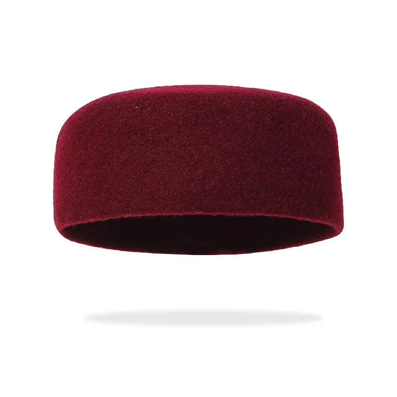 Men's Prayer Hats Muslim Real Wool Black Caps Elegant Headwear Islamic Hijabs Dancing Party Working 58-60cm Ethnic Hat