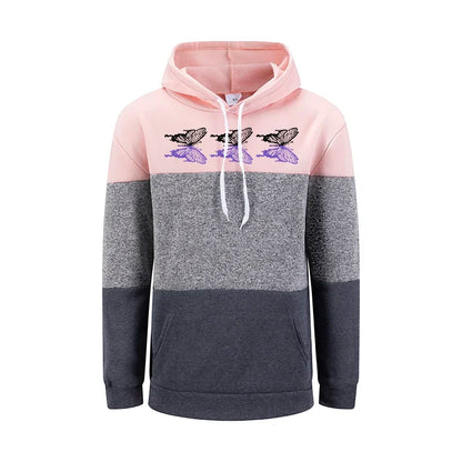 Hoodies Women Ethnic Style Printing Splicing Sweatshirts Quality Pullover Daily Casual Comfort Woman Clothing New Street Tops