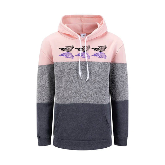 Hoodies Women Ethnic Style Printing Splicing Sweatshirts Quality Pullover Daily Casual Comfort Woman Clothing New Street Tops