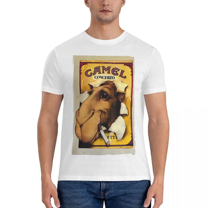Men's T-Shirts Cigarettes New Humor Cotton Tee Shirt Short Sleeve Camel T Shirts Crewneck Tops Birthday Present