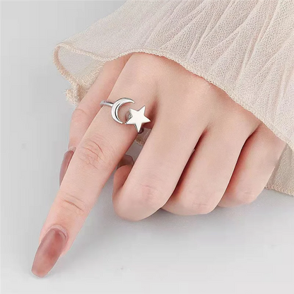 Rotatable Adjustable Rings for Women Men Relax Ring Aesthetic Jewelry Gift Fashion Ring A 2PCS