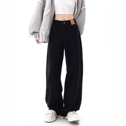 High Waist Wide Leg Jeans Straight Bootcut Women Trousers for Pear Shaped Body Slimming Long Pants Autumn Black Blue Jeans Woman