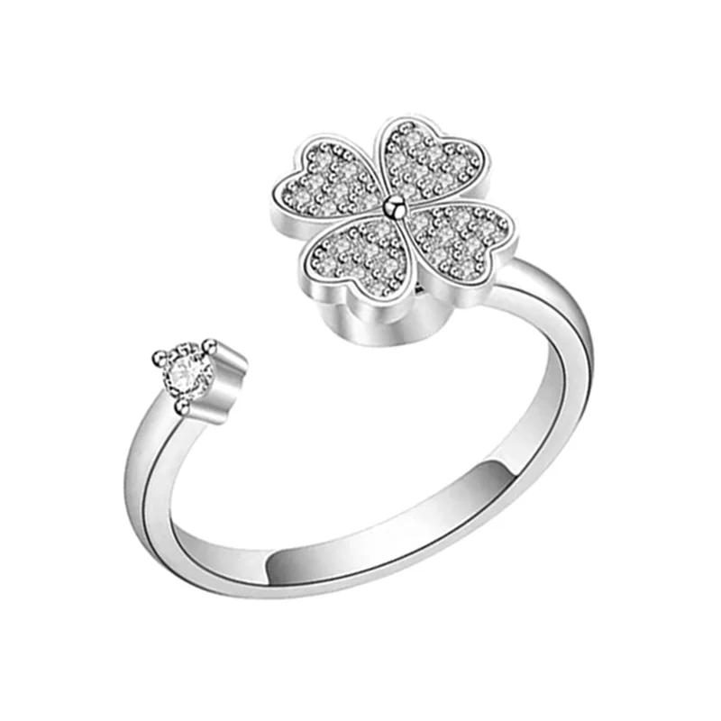 Rotatable Adjustable Rings for Women Men Relax Ring Aesthetic Jewelry Gift Fashion Ring A 2PCS
