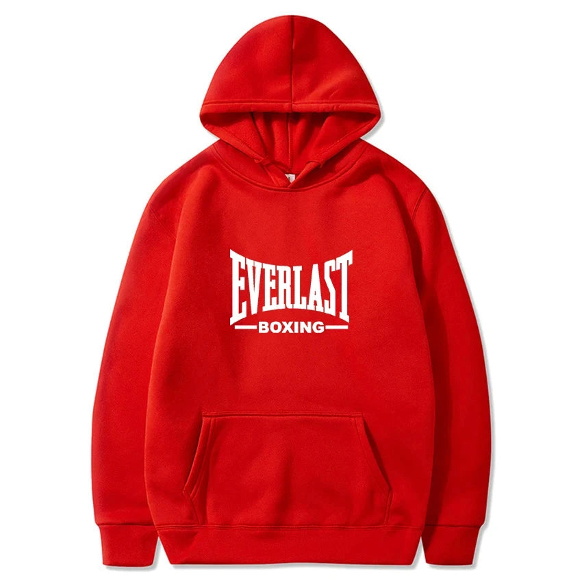 A new trend of trendy hip-hop hoodies for men's autumn and winter 2025, featuring Harajuku casual Everlast Logo font graphic win