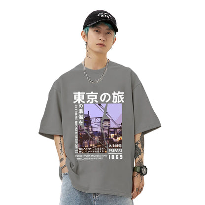 Men's T-shirts 100% cotton casual T-shirts Men's summer retro fashion tops High quality T-shirts