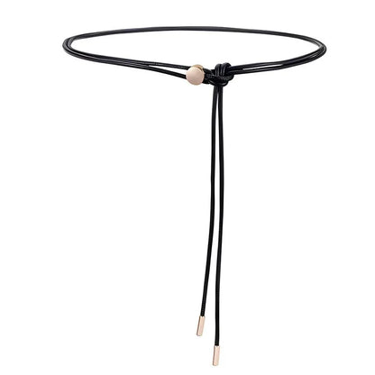 New Soft Knotted Thin Waistband for Women's Dress with Simple and Versatile Belt Decoration, Waist Rope with Dress Leather Rope
