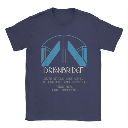 Men T-Shirts Drawbridge Logo Death Stranding 2 Casual Cotton Tee Short Sleeve Gaming T Shirts Crew Neck merch Birthday Present