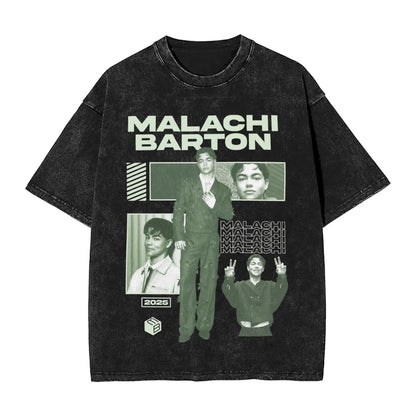 Washed T Shirt Malachi Barton Hip Hop Retro T-Shirts Oversize  Streetwear 100% Cotton Graphic Printed Tops Tops Tees Men Women