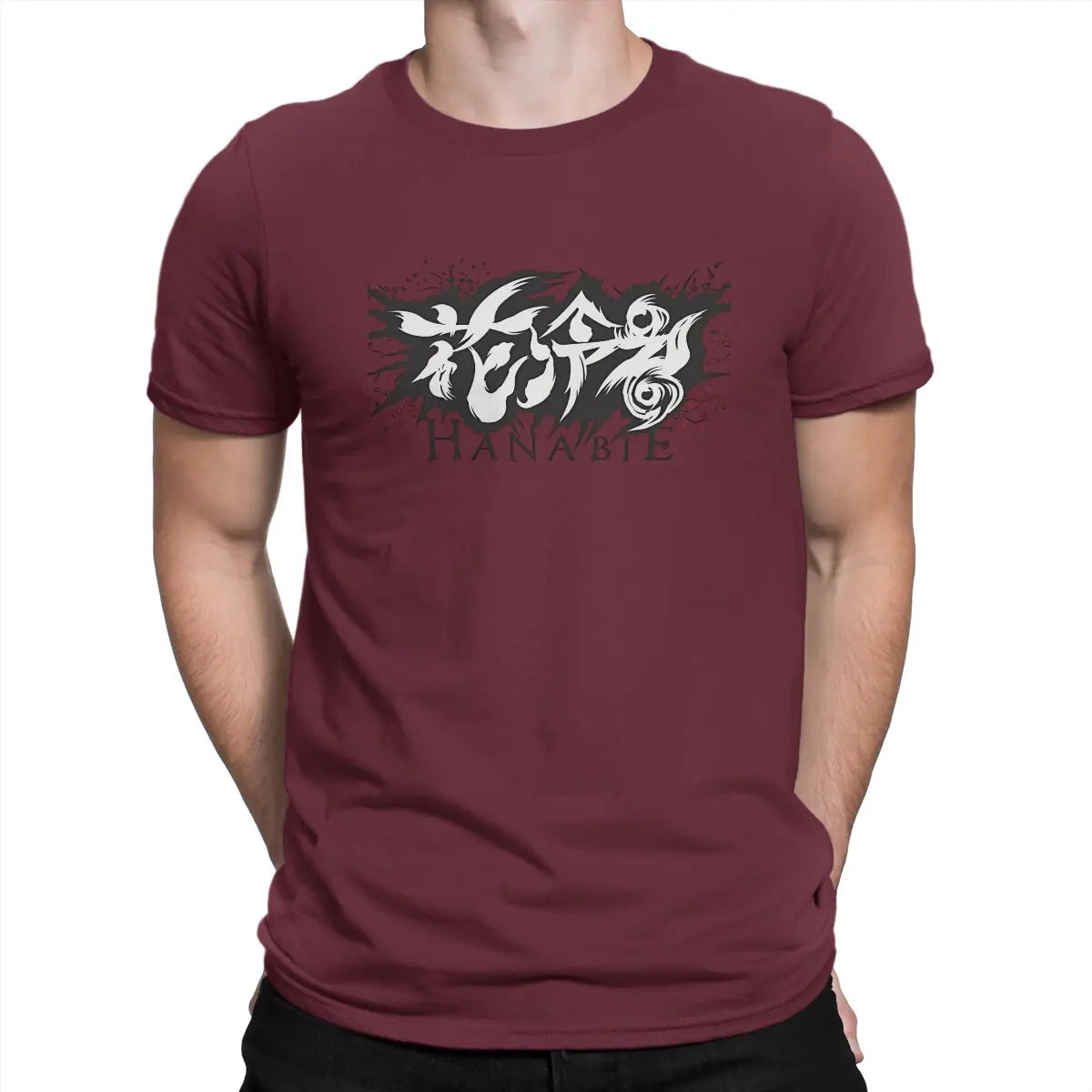 Men's T-Shirt Logo Novelty 100% Cotton Tees Short Sleeve Hanabie T Shirts Crew Neck Clothing Gift Idea