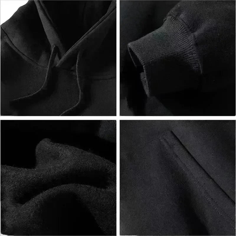 HOODIE CON CAPPUCCIO HEAVY METAL ROCK BAND MUSIC Autumn Winter Casual Thick Cotton Men's Top Solid Color Hoodies Sweatshirt