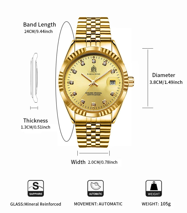 TEVISE  Automatic Mechanical Watch for Men for Women Date Stainless Steel Fashion Business Casual Watch Waterproof
