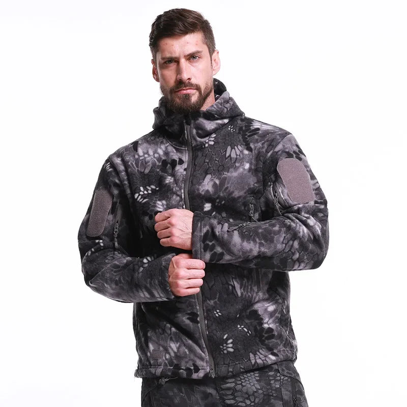 Hiking Jackets Windproof Thermal Hunting Clothes Fleece Windbreaker Winter Softshell Jacket Men Tactical Suit Military Camping