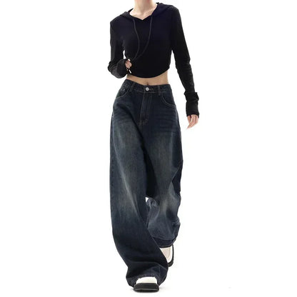 Vintage Baggy High Waist Jeans Women Y2K Wide Leg Oversized Harajuku Popular Fashion Autumn Streetwear Men Jeans Pants