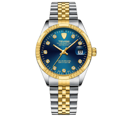 TEVISE  Automatic Mechanical Watch for Men for Women Date Stainless Steel Fashion Business Casual Watch Waterproof