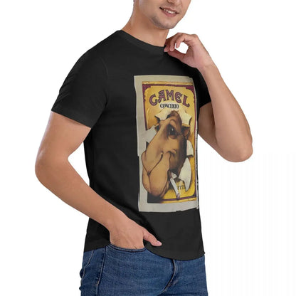 Men's T-Shirts Cigarettes New Humor Cotton Tee Shirt Short Sleeve Camel T Shirts Crewneck Tops Birthday Present