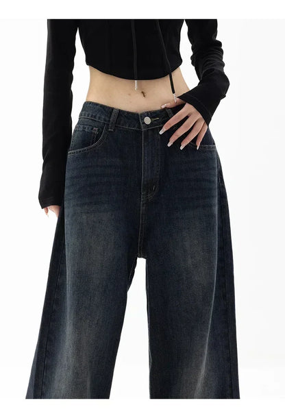 Vintage Baggy High Waist Jeans Women Y2K Wide Leg Oversized Harajuku Popular Fashion Autumn Streetwear Men Jeans Pants